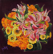 オレンジ色の花　20cm×20cm sold out